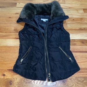H&M Puffer Vest with Fur Lining Size XS